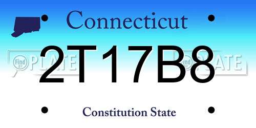 2T17B8 Connecticut License Plate