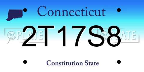 2T17S8 Connecticut License Plate