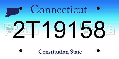 2T19158 Connecticut License Plate