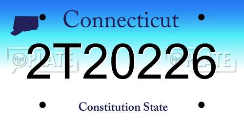 2T20226 Connecticut License Plate