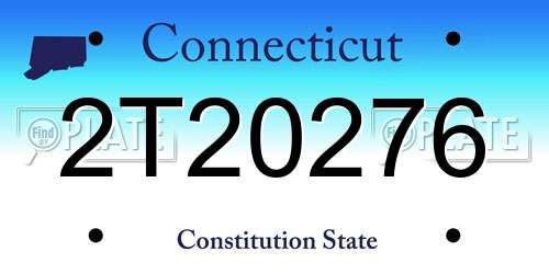 2T20276 Connecticut License Plate
