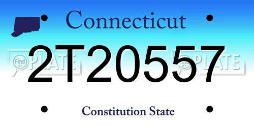 2T20557 Connecticut License Plate
