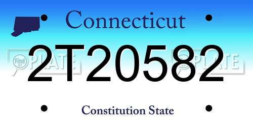 2T20582 Connecticut License Plate