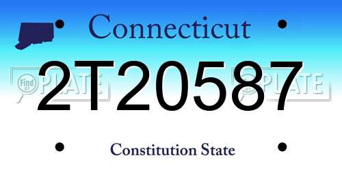 2T20587 Connecticut License Plate
