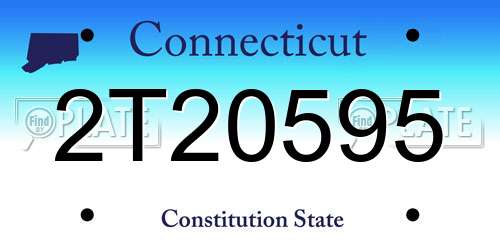 2T20595 Connecticut License Plate