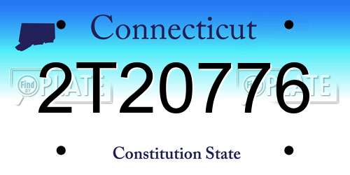 2T20776 Connecticut License Plate