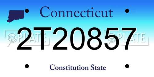 2T20857 Connecticut License Plate