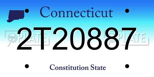 2T20887 Connecticut License Plate
