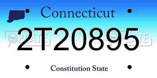 2T20895 Connecticut License Plate