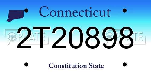 2T20898 Connecticut License Plate