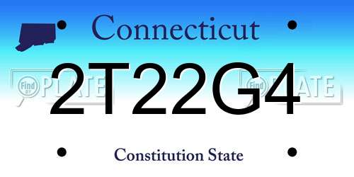 2T22G4 Connecticut License Plate