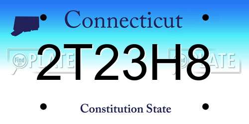 2T23H8 Connecticut License Plate