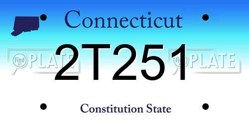 2T251 Connecticut License Plate