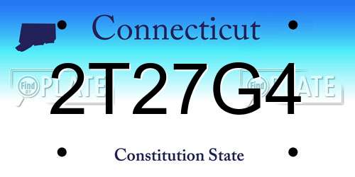 2T27G4 Connecticut License Plate