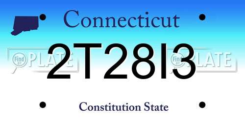 2T28I3 Connecticut License Plate