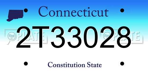 2T33028 Connecticut License Plate