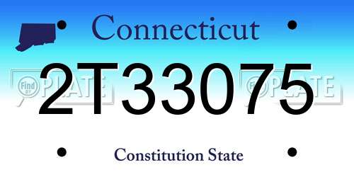 2T33075 Connecticut License Plate