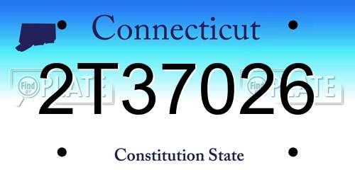 2T37026 Connecticut License Plate