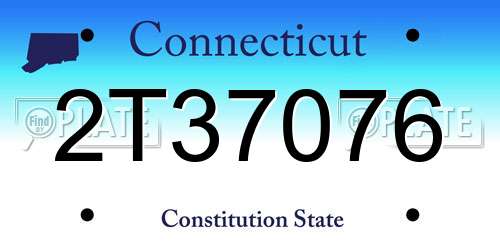 2T37076 Connecticut License Plate
