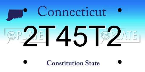 2T45T2 Connecticut License Plate