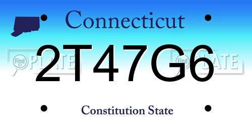 2T47G6 Connecticut License Plate