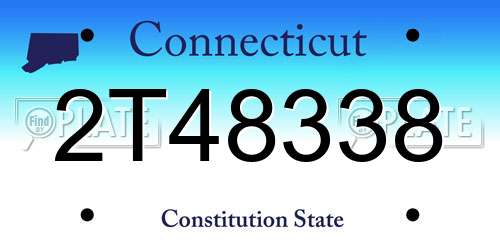 2T48338 Connecticut License Plate