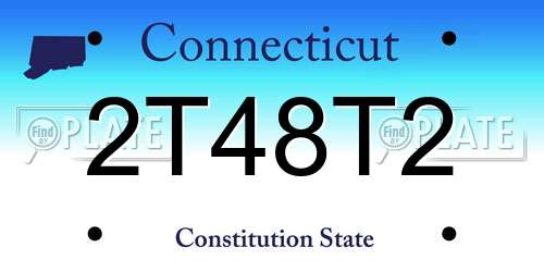 2T48T2 Connecticut License Plate