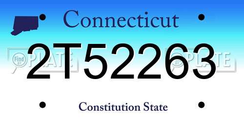 2T52263 Connecticut License Plate