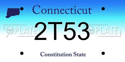 2T53 Connecticut License Plate