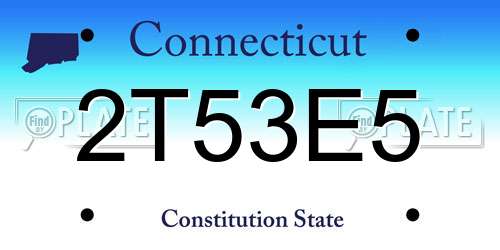 2T53E5 Connecticut License Plate