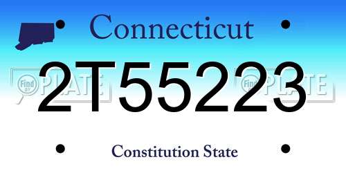 2T55223 Connecticut License Plate