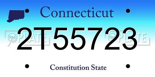 2T55723 Connecticut License Plate