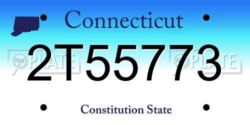 2T55773 Connecticut License Plate