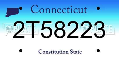 2T58223 Connecticut License Plate