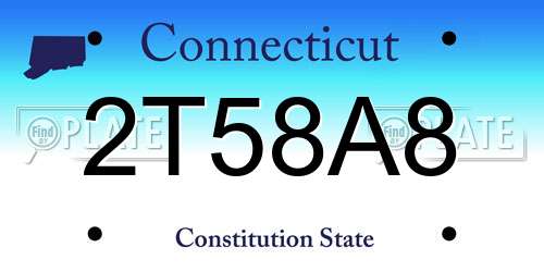 2T58A8 Connecticut License Plate