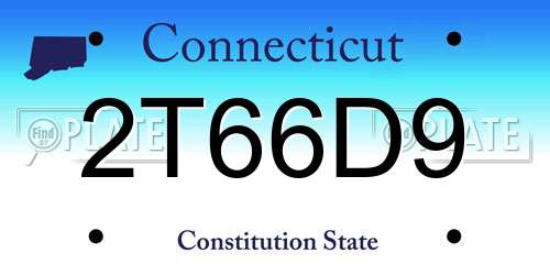 2T66D9 Connecticut License Plate