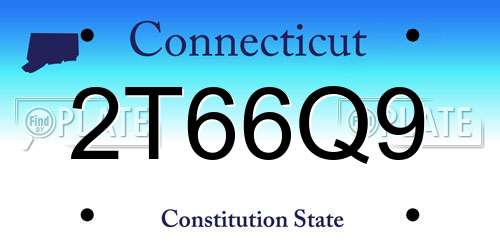 2T66Q9 Connecticut License Plate
