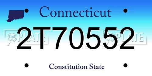 2T70552 Connecticut License Plate