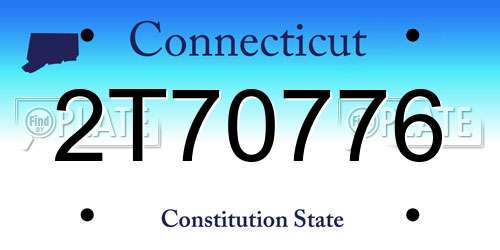 2T70776 Connecticut License Plate