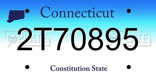 2T70895 Connecticut License Plate