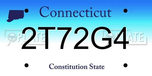 2T72G4 Connecticut License Plate