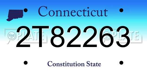 2T82263 Connecticut License Plate