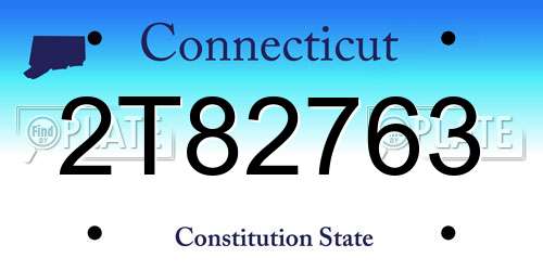 2T82763 Connecticut License Plate