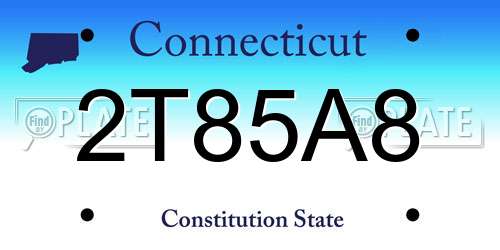 2T85A8 Connecticut License Plate