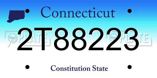 2T88223 Connecticut License Plate