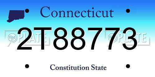2T88773 Connecticut License Plate