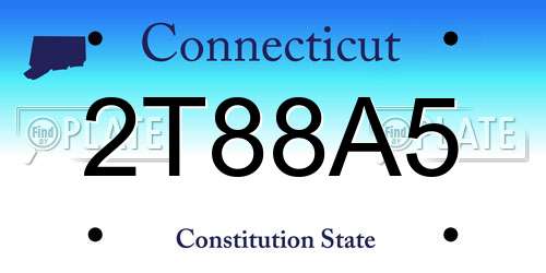 2T88A5 Connecticut License Plate