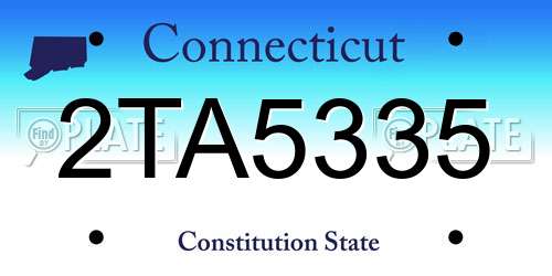 2TA5335 Connecticut License Plate