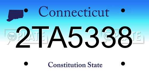 2TA5338 Connecticut License Plate