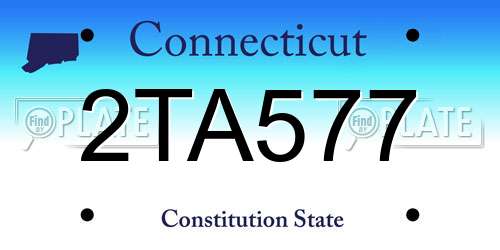 2TA577 Connecticut License Plate